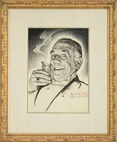 Norman Percival Rockwell, Hot Toddy, Charcoal on board, 1938