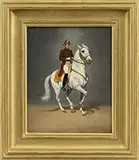 Joseph Plank, Set of Three Portraits of Riders on Lipizzaner Stallions, Oils on Masonite,