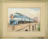Howard Fogg, Missouri Pacific Line, Watercolor and gouache on paper