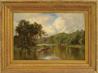 The Silent Waters of the Thames by Henry Hillier Parker, Oil on canvas, sold Feb 2017