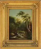 Jules Dupré, Barbizon Landscape with Fisherman