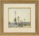 Alexandre Jacob, Winter Landscape, Oil on board