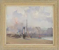Émile Schneider, Dock Workers, Oil on canvas