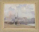 Émile Schneider, Dock Workers, Oil on canvas