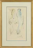 Three Graphic Works by Salvador Dalí, All housed in modern giltwood frames, matted under glass. 1) “Kabuki Dancer”, Lithograph in colors, sold Feb 2017