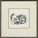 LeRoy Neiman, Three Sporting Prints, 1) “Swiss Race”, Color lithograph,