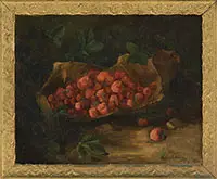 Cecelia E Oliver, Still Life with Strawberries, Oil on canvas