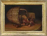 William Howe Downes, Still Life of a Basket of Onions, Oil on canvas