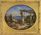 Thomas Edwin Mostyn, A Mediterranean Garden, Oil on canvas