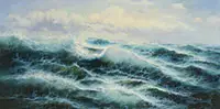 June Nelson, Seascape, Oil on canvas