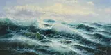 June Nelson, Seascape, Oil on canvas