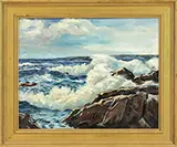 Thomas R. Curtin, Crashing Surf, Oil on canvas