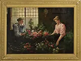 Abbott Fuller Graves, Arranging the Flowers, Oil on canvas