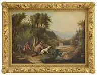 Taking Aim by Arthur Fitzwilliam Tait, Oil on canvas, sold Feb 2016