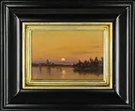 Sunset River Sketch by William R. Davis, Oil on board, sold Feb 2016