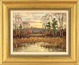 Wayne Morrell, November Marshes, Oil on Masonite