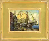 Kenneth Knowles, Afternoon Light T, WHARF, BOSTON”. Oil on Masonite