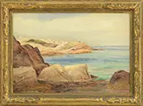 Albert Baab Insley, Ladies by the Shore, Wingersheek Beach, Oil on canvas