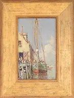 Arthur Diehl, Provincetown Wharf, Oil on board