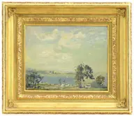 Hingham Harbor View by Arthur Clifton Goodwin, Oil on canvasboard, sold Feb 2016