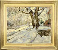 Winter’s Glory by William Lester Stevens, Oil on Masonite, sold Feb 2016