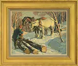 Leo B. Blake, Logging Up in the Berkshires, Oil on board