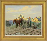 Leo B. Blake, Tending the Horses, Oil on canvas