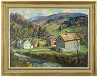 Thomas R. Curtin, Vermont Autumn Landscape, Oil on canvas mounted on Masonite