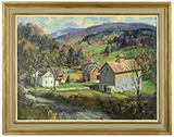 Thomas R. Curtin, Vermont Autumn Landscape, Oil on canvas mounted on Masonite