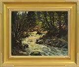 Thomas R. Curtin, Wahconah Falls, Oil on board