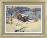 Vermont Farm in Winter by Thomas R. Curtin, Watercolor on paper, sold Feb 2016