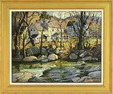 Kenneth Knowles, Across the River in Jamaica, Vt, Oil on canvas