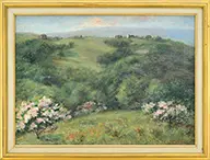 Carroll Brown, Spring Landscape with Blossoming Trees, Oil on canvas