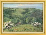 Carroll Brown, Spring Landscape with Blossoming Trees, Oil on canvas