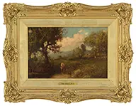 Landscape with Cows by William Hart, Oil on board, sold Feb 2016