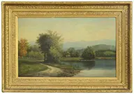 D.A. Fisher, Conway Meadows, 1886, White Mountain School, Oil on canvas laid down on Masonite