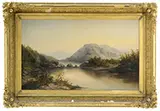 William Charles Frerichs, Southern Landscape with Hills and Lake, Oil on canvas