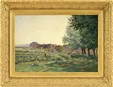 William Lamb Picknell, Woman Tending Her Garden, Brittany, Oil on canvas