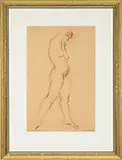 Marguerite Zorach, Standing Nude Figure, Charcoal and sanguine on paper