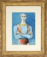 Walt Kuhn, Blue Acrobat, Gouache and ink on paper