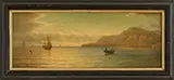 James Augustus Suydam, Coastal View at Sunset, Oil on panel