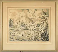 The Large Bathers by Paul Cézanne, Lithograph in colors, sold Feb 2016