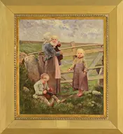 Evert Pieters, Family at the Gate, Oil on canvas