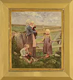 Evert Pieters, Family at the Gate, Oil on canvas