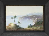 Augusto Corelli, View of Sorrento, Italy, Gouache on paper