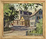 Robert Atwood, Along a New Hope, Pennsylvania Street, Oil on canvas