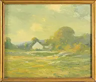 Spring Landscape by George Ames Aldrich, Oil on panel, sold Feb 2016