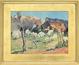 George Turland Goosey, Olive Grove, Majorca, Spain, Oil on board