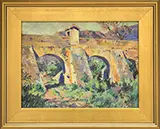 George Turland Goosey, Spanish Bridge, Oil on canvas board