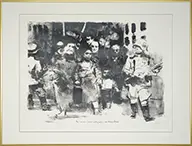 Jack Levine, To an Unknown German Photographer in the Warsaw Ghetto, Lithograph